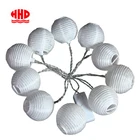 Handmade Battery Operated 10 LEDS String Light Paper Lantern Pendant Lights for Party Decoration