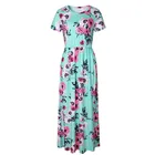 Floral Print Casual Women Lady Summer Clothes Dress with Pockets beach dress Wholesale