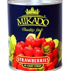 New crop high quality canned fruit canned strawberries tinned strawberry in LS in light syrup