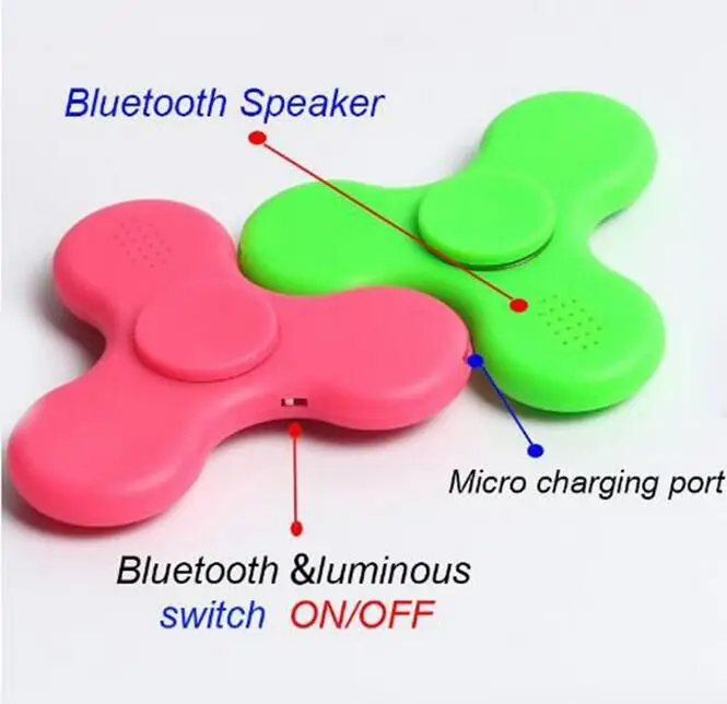 New Bluetooth led hand spinner, finger tip gyroscope, finger tip gyroscope, Bluetooth sound fidget spinner, led with lamp