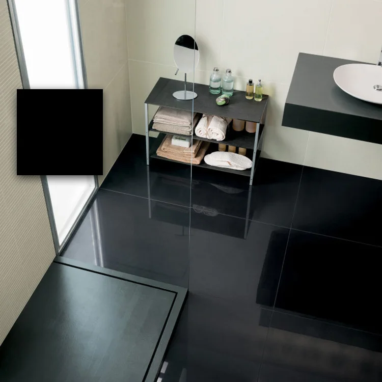 Black Polished Porcelain Floor Tiles 600x600 Super Black Ceramic