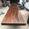 Factory made glass dining table round walnut