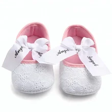wholesale ribbon fancy toddler girl prewalker crib baby crochet princess shoes