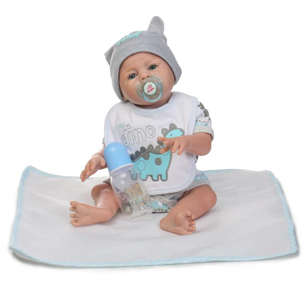 New Supler Real Boutique Reborn Babies Dolls 20 Full Body Silicone Reborn Boy Dolls Rooted Mohair Eyelashes Baby Gift Reborn (19)