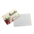 Custom Floral Printing 4 X 6 Inches Embossed Business Thank You Note Cards