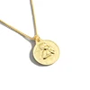 Fashion Minimalist Coin Necklace Dainty Cupid Stamped Disk Pendant Necklace Gold Plated Necklace Jewelry For Women Men Gift