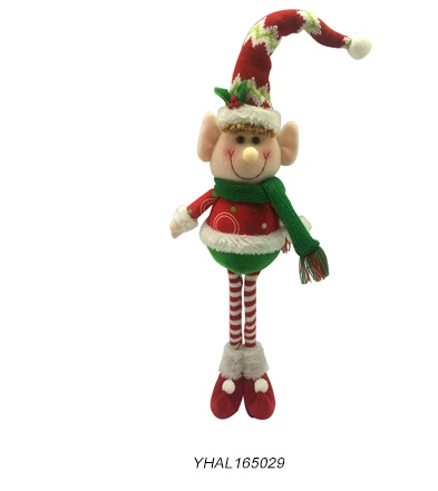 Cadeau de noël en peluche elf sur étagère debout poupée jouet en peluche décoration de noël