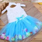 2017 new wholesaler baby princess christmas dresses girls skirt set with bowknot