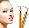 24k Gold Vibration Facial Beauty Roller Massager Stick Lift Skin Tightening Wrinkle Stick Bar Face Skin Care