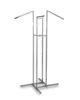 4 Way clothes rack w/ 2 Straight and 2 Slant Arms - Rectangular Tubing metal with powder coat flat packing design
