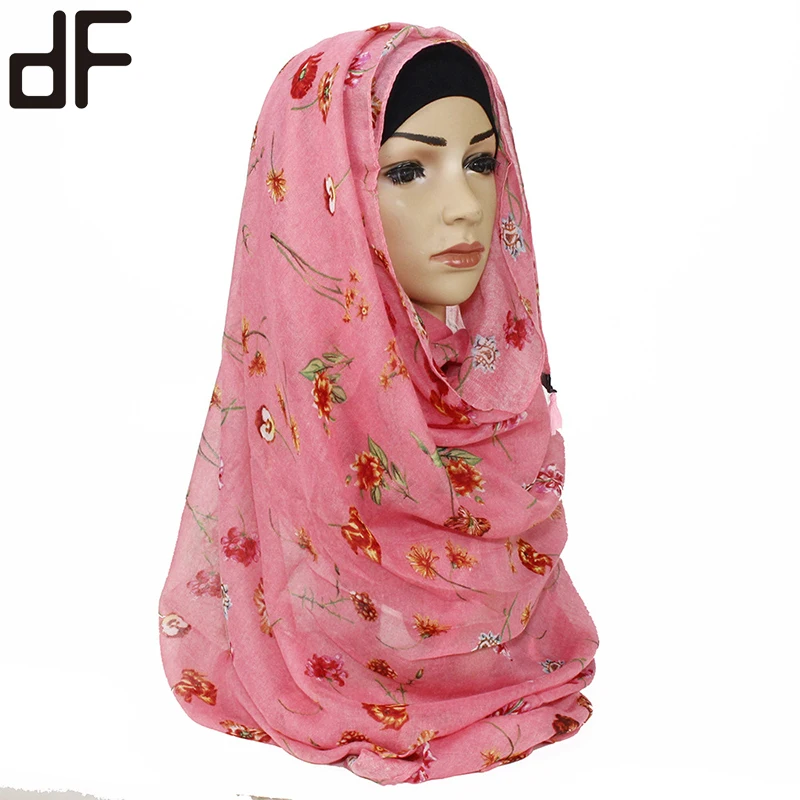 伊斯兰服装 abaya 阿拉伯语中东地区新款印花棉围巾马来西亚女性头巾