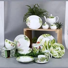hot fashion 72pcs Tropical style Flamingos design ceramic porcelain dinner set