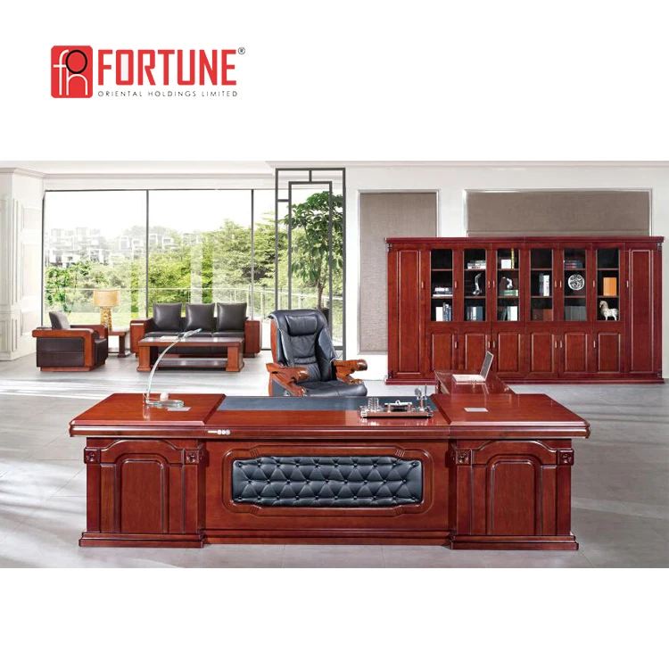 Soild Wood Luxury Design Executive Wooden Office Boss Table