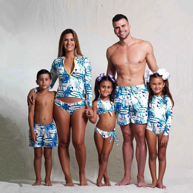 matching male and female swimsuits