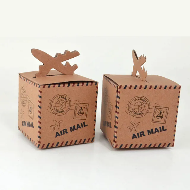 icraft air mail plane paper box kraft candy gift box handmade