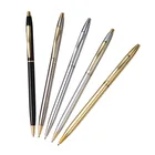 Twist action slim line metal ballpen with chrome trim