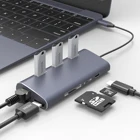 8 in 1 Multiport Adapter with USB3.0 4K HDM1 Gigabit Ethernet SD/TF USB C HUB