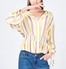 Woman Long Sleeve Stripe Blouse Soft Polyester Shirts