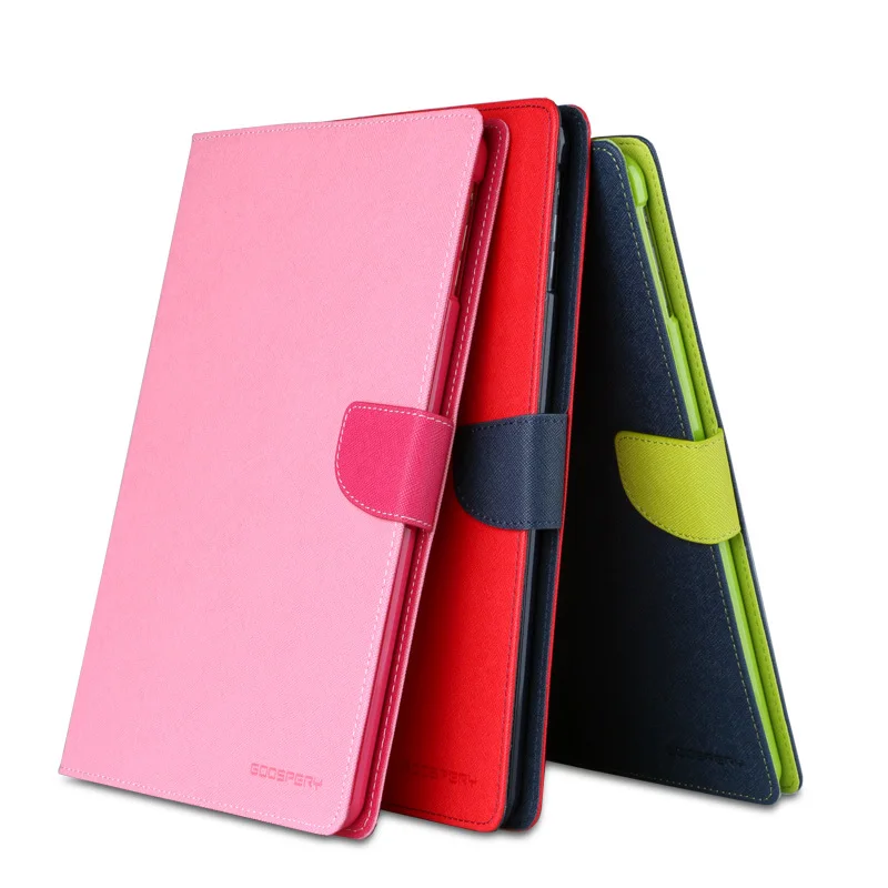 Stock Mercury Goospery Fancy Diary Pu Wallet Flip Tablet Cover For Ipad