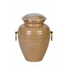 Funeral cremation urn beige marble ashes