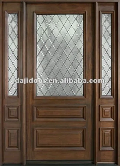 Vidrio emplomado biselados puertas francesas exteriores DJ-S9127MST