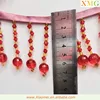 Hot sell 7.5cm pink ribbon red & black beaded beaded Fringe & Tassel trimming for costume