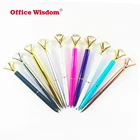 Office Wisdom New arrival big diamond metal ballpoint pen with high quality