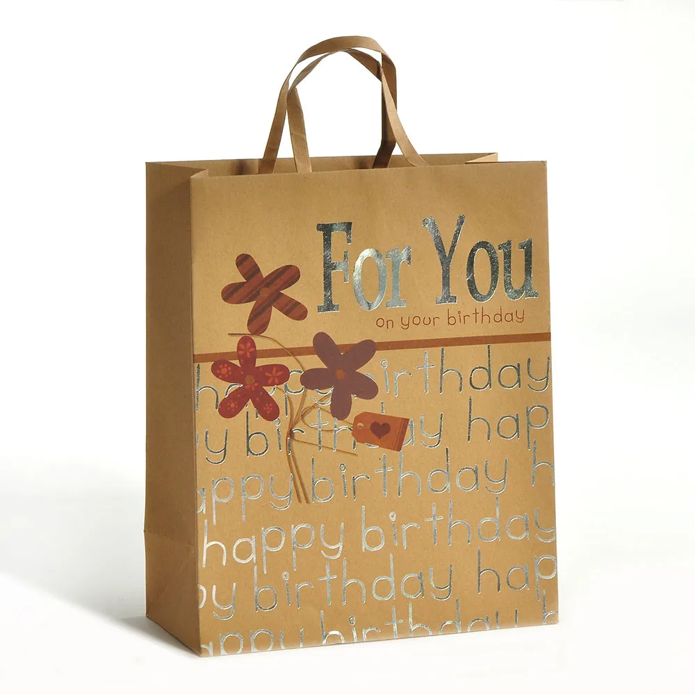 elegant pattern kraft paper bag custom printing shopping bags