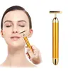 Portable face beauty products personal electronic massager for women uplift face roller vibration24K gold skin roller massager