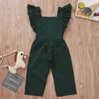 2019 wholesale boutique American personality fashion flyinfg sleeve girl solid color onesie children's clothing set kids wear
