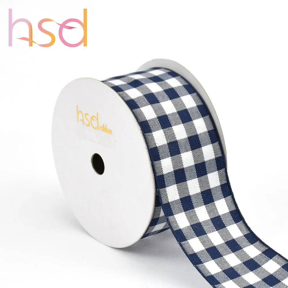 custom size black polyester gift packaging plaid check gingham