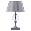 brushed nickel modern design light double lobby decoration bed lamp brass table lamp with glass ball for hotel
