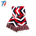 25 Years Experience New Design Fashionable Men'S Red White Striped Knitted Scarf For Men