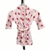 strawberry printed kid's fleece robe children solid color flannel fleece coral fleece good quality Oeko-tex 100 certificate