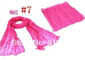 JPscarf 9000 Korean wrinkle scarf wild candy -colored transparent elegant silk scarf shawl lots of colors