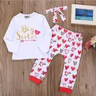 Wholesale Children Clothing Valentine's Day Boutique Outfits Red Little Heart Baby Clothes