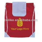 waterproof 100% promotional polyester drawstring bag with cover