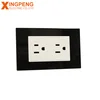 USA 118 series socket outlet 6 holes black glass panel switches and sockets