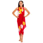 New Design Floral Hand Painted Pareo Swimwear Bikini Cover up Rayon Sarong From Indonesia