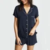 China Sleepwear Women Suppliers Wholesale 100% Organic Cotton Blank Summer Pajamas Nightwear for Ladies