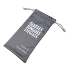 Promotional Custom Logo Sun Glasses Bags Dark Grey Microfiber Sunglasses Pouch