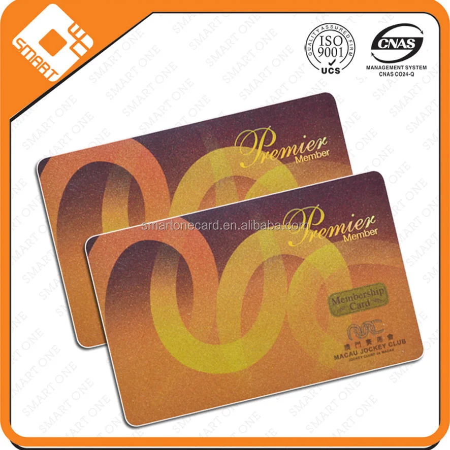 full color printed plastic loyalty card with gold magnetic