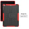 New design hot selling shockproof tablet pc case 2 in 1 hybrid tire grain 9.7 inch plastic cover for new ipad 2017 case
