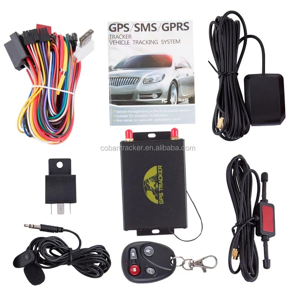 automotive kilometer tracker tk 105 support door lock unlock alram