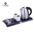 Hotel Electric Kettle Stainless Steel Manufacturer,304 Stainless Steel Electric Water Kettle With Tray Set