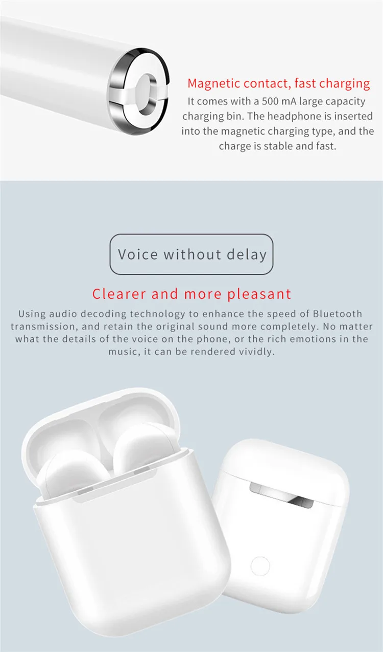 2019 TOP Selling bluetooth earphone I12 Tws Smart Charging headphone portable headset bt earphone 2019 - ANKUX.COM