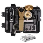 Professional Outdoor Survival Car Emergency Camping SOS Tool Set Kit With Fire Starter,Compass And Survival Key