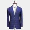 NEW polyester rayon elastane material check pattern high grade color textured men's suit pant blazer trouser machine TR fabric