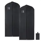 Manufacturer Black Dustproof Hanger Coat Clothes Foldable Garment Suit Cover Storage Bags