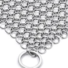 Stainless steel ring wire mesh chainmail scrubber/cast iron cleaner